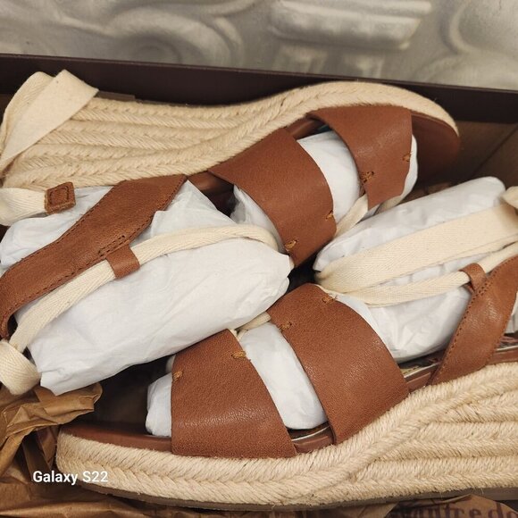 PATRICIA Nash Riva Wedge Sandals Tan Leather. SZ 8, NIB - Picture 13 of 13